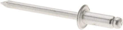 RivetKing - Size 54 Dome Head Aluminum Open End Blind Rivet - Aluminum Mandrel, 0.188" to 1/4" Grip, 0.312" Head Diam, 0.16" to 0.164" Hole Diam, 0.425" Length Under Head, 5/32" Body Diam - Exact Industrial Supply