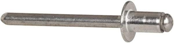 RivetKing - Size 62 Dome Head Aluminum Open End Blind Rivet - Aluminum Mandrel, 0.02" to 1/8" Grip, 3/8" Head Diam, 0.192" to 0.198" Hole Diam, 0.325" Length Under Head, 3/16" Body Diam - Exact Industrial Supply
