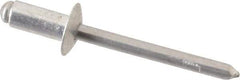 RivetKing - Size 64 Dome Head Aluminum Open End Blind Rivet - Aluminum Mandrel, 0.188" to 1/4" Grip, 3/8" Head Diam, 0.192" to 0.198" Hole Diam, 0.45" Length Under Head, 3/16" Body Diam - Exact Industrial Supply