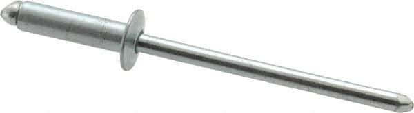 RivetKing - Size 45 Dome Head Steel Open End Blind Rivet - Steel Mandrel, 0.251" to 0.312" Grip, 1/4" Head Diam, 0.129" to 0.133" Hole Diam, 0.462" Length Under Head, 1/8" Body Diam - Exact Industrial Supply