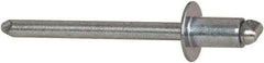 RivetKing - Size 62 Dome Head Steel Open End Blind Rivet - Steel Mandrel, 0.02" to 1/8" Grip, 3/8" Head Diam, 0.192" to 0.196" Hole Diam, 0.325" Length Under Head, 3/16" Body Diam - Exact Industrial Supply