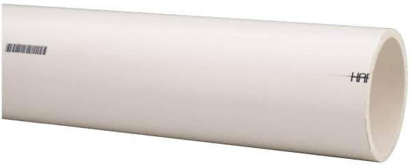 Made in USA - 3" Pipe, 5' Long PVC Unthreaded Plastic Pipe Nipple - 260 Max psi, 3.04" ID x 3-1/2" OD, Schedule 40, White - Exact Industrial Supply