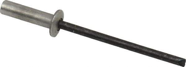 RivetKing - Size 44 Dome Head Aluminum Closed End Sealing Blind Rivet - Steel Mandrel, 0.188" to 1/4" Grip, 1/4" Head Diam, 0.129" to 0.133" Hole Diam, 0.485" Length Under Head, 1/8" Body Diam - Exact Industrial Supply