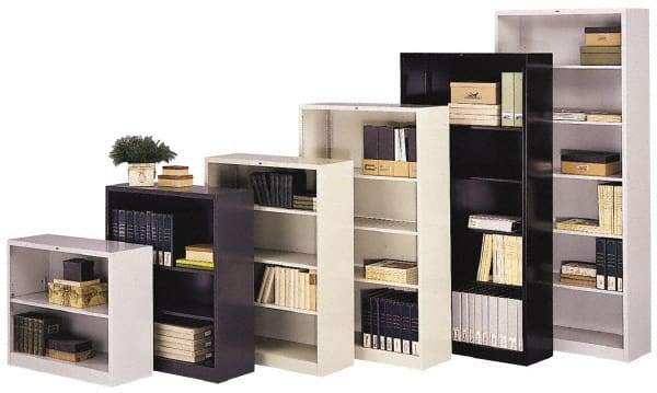 Sandusky Atlantic - 4 Shelf, 72" High x 36" Wide Bookcase - 12" Deep, Steel, Light Gray - Exact Industrial Supply