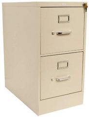 Hon - 15" Wide x 29" High x 25" Deep, 2 Drawer Vertical File with Lock - Steel, Putty - Exact Industrial Supply