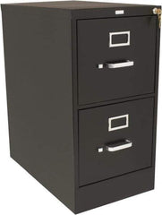Hon - 15" Wide x 29" High x 25" Deep, 2 Drawer Vertical File with Lock - Steel, Black - Exact Industrial Supply