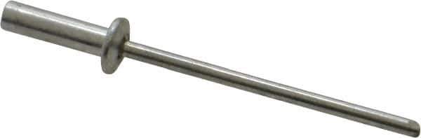 RivetKing - Size 44 Dome Head Aluminum Closed End Sealing Blind Rivet - Aluminum Mandrel, 0.188" to 1/4" Grip, 1/4" Head Diam, 0.129" to 0.133" Hole Diam, 0.485" Length Under Head, 1/8" Body Diam - Exact Industrial Supply