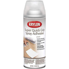 Krylon - 11 oz Aerosol Clear Spray Adhesive - Low Tack, 120°F Heat Resistance, 15 Sq Ft Coverage, Medium Strength Bond, 180 min Max Bonding Time, Flammable - Exact Industrial Supply