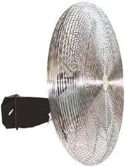 Airmaster - 24" Blade, 5,548 Max CFM, Single Phase Oscillating Wall Mounting Fan - 3.2 Amps, 115 Volts, 3 Speed - Exact Industrial Supply