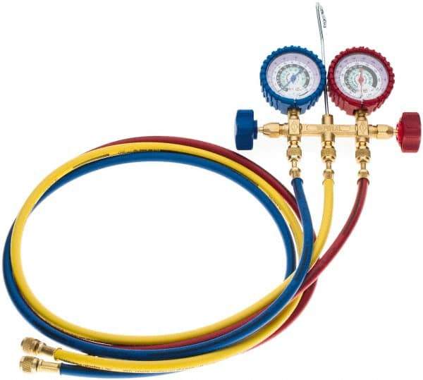 Imperial - 2 Valve Manifold Gauge with 3/5' Hose - Exact Industrial Supply