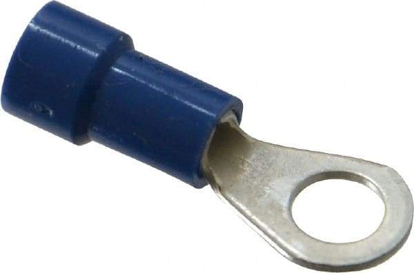 Made in USA - 16-14 AWG Fully Insulated Crimp Connection Circular Ring Terminal - #10 Stud, Copper Contact - Exact Industrial Supply