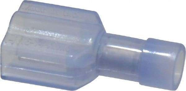 Made in USA - 16 to 14 AWG, Nylon, Fully Insulated, Male Wire Disconnect - 1/4 Inch Wide Tab, Clear - Exact Industrial Supply