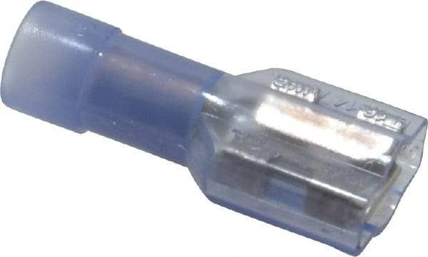 Made in USA - 16 to 14 AWG, Nylon, Fully Insulated, Female Wire Disconnect - 1/4 Inch Wide Tab, Clear - Exact Industrial Supply