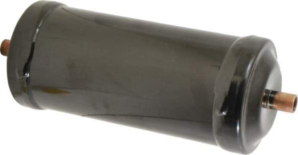 Parker - 3/8" Connection, 3" Diam, 8.86" Long, Refrigeration Liquid Line Filter Dryer - 7-3/4" Cutout Length, 361 Drops Water Capacity - Exact Industrial Supply