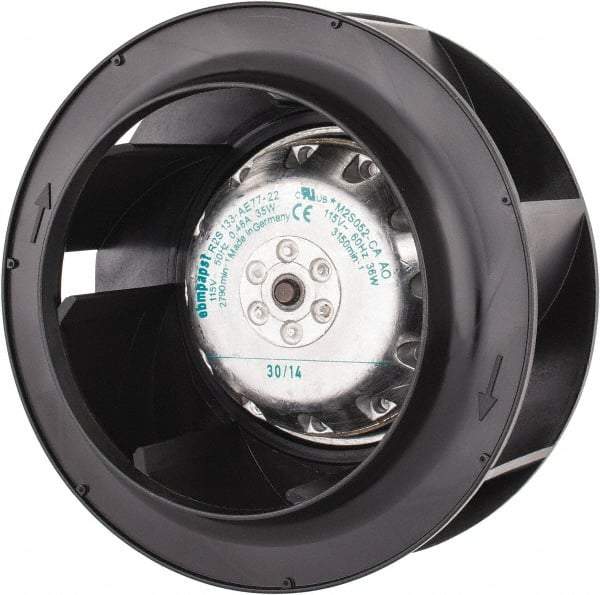 EBM Papst - Direct Drive, 170 CFM, Blower - 115 Volts, 3,150 RPM - Exact Industrial Supply