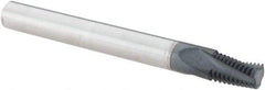 Iscar - 1/8-27 NPTF, 1/4" Cutting Diam, 3 Flute, Solid Carbide Helical Flute Thread Mill - Internal/External Thread, 0.39" LOC, 2-1/2" OAL, 1/4" Shank Diam - Exact Industrial Supply