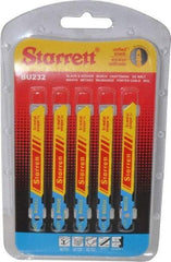 Starrett - 3" Long, 32 Teeth per Inch, Bi-Metal Jig Saw Blade - Toothed Edge, 5/16" Wide x 0.04" Thick, U-Shank, Wavy Tooth Set - Exact Industrial Supply