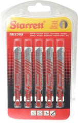 Starrett - 3" Long, Bi-Metal Jig Saw Blade - Continuous Edge, 5/16" Wide x 0.04" Thick, U-Shank - Exact Industrial Supply