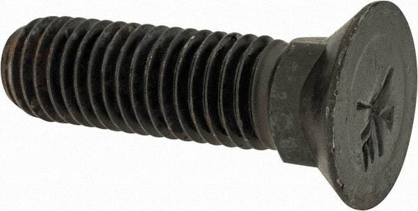 Value Collection - 5/8-11 UNC, 2-1/4" OAL, Steel Plow Bolt - Uncoated, Grade 5 - Exact Industrial Supply