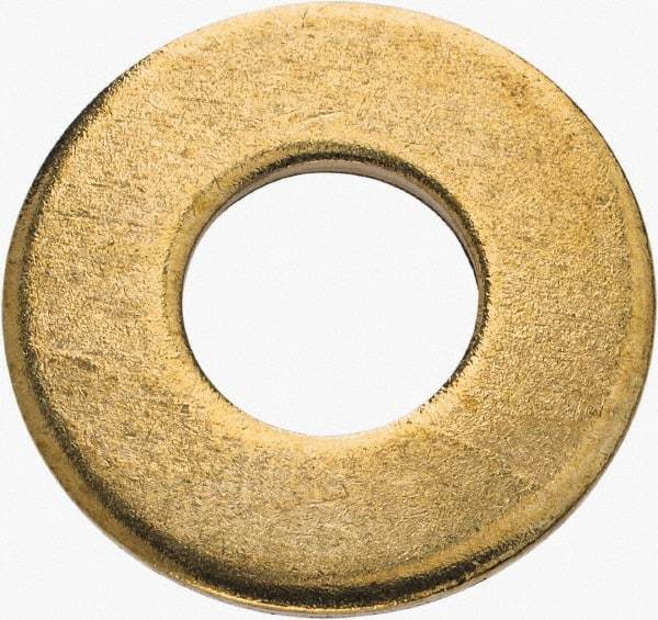 Value Collection - 5/16" Screw, Brass Standard Flat Washer - 0.34" ID x 3/4" OD, 0.062" Thick, Plain Finish - Exact Industrial Supply
