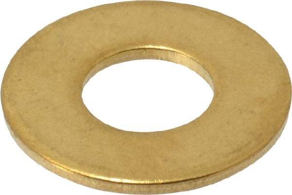 Value Collection - 3/8" Screw, Brass Standard Flat Washer - 0.392" ID x 7/8" OD, 0.062" Thick, Plain Finish - Exact Industrial Supply