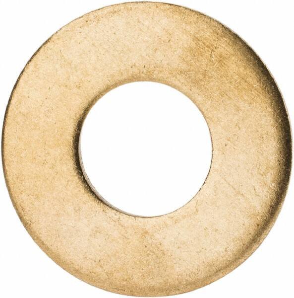 Value Collection - 7/16" Screw, Brass Standard Flat Washer - 0.531" ID x 1-1/4" OD, 0.081" Thick, Plain Finish - Exact Industrial Supply