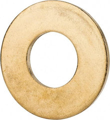 Value Collection - 5/8" Screw, Brass Standard Flat Washer - 0.687" ID x 1-1/2" OD, 0.102" Thick, Plain Finish - Exact Industrial Supply