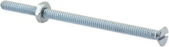 Value Collection - #10-24 UNC, 3-1/2" OAL Slotted Drive Machine Screw - Flat Head, Grade 2 Steel, Zinc-Plated Finish, Without Washer - Exact Industrial Supply