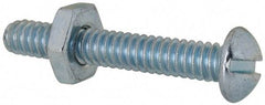 Value Collection - #10-24 UNC, 1-1/4" Length Under Head Slotted Drive Machine Screw - Round Head, Grade 2 Steel, Zinc-Plated Finish, Without Washer - Exact Industrial Supply