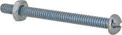 Value Collection - #10-24 UNC, 2-1/4" Length Under Head Slotted Drive Machine Screw - Round Head, Grade 2 Steel, Zinc-Plated Finish, Without Washer - Exact Industrial Supply
