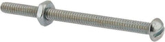 Value Collection - #10-24 UNC, 2-3/4" Length Under Head Slotted Drive Machine Screw - Round Head, Grade 2 Steel, Zinc-Plated Finish, Without Washer - Exact Industrial Supply