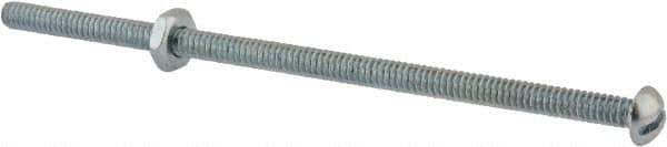 Value Collection - #10-24 UNC, 4-1/2" Length Under Head Slotted Drive Machine Screw - Round Head, Grade 2 Steel, Zinc-Plated Finish, Without Washer - Exact Industrial Supply