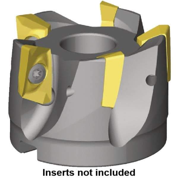 Kennametal - 10 Inserts, 100mm Cut Diam, 32mm Arbor Diam, 14.2mm Max Depth of Cut, Indexable Square-Shoulder Face Mill - 0/90° Lead Angle, 50mm High, ED.T 1404.. Insert Compatibility, Through Coolant, Series Mill 1-14 - Exact Industrial Supply