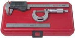 SPI - 3 Piece, Machinist Caliper and Micrometer Tool Kit - 0.0001 Inch Graduation - Exact Industrial Supply