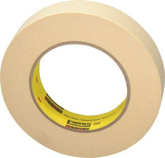 3M - 1" Wide x 60 Yd Long Tan Paper Masking Tape - Series 234, 5.9 mil Thick, 27 In/Lb Tensile Strength - Exact Industrial Supply