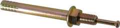 Wej-It - 5/8" Diam, 5/8" Drill, 6" OAL, 1-3/4" Min Embedment Hammer Drive Concrete Anchor - 1018 Iron (Pin)/Steel (Body), Zinc Yellow Dichromate Finish, Hex Nut Head, Hex Drive - Exact Industrial Supply