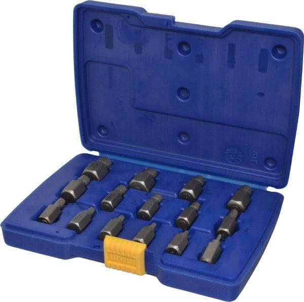 Irwin - 15 Piece Spiral Flute Screw Extractor Set - Screw Range 1/8 to 9/16" - Exact Industrial Supply