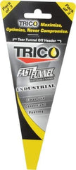 Trico - 9 oz Capacity Heavy-Grade Paper Funnel - 3/4" Tip OD, Yellow, Black, Red & White - Exact Industrial Supply