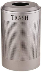 Rubbermaid - 26 Gal Silver Round Recycling Container - Steel, 30-7/8" High - Exact Industrial Supply