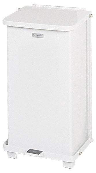 Rubbermaid - 12 Gal Square Unlabeled Trash Can - 23" High x 12" Long x 12" Wide, White, Steel - Exact Industrial Supply