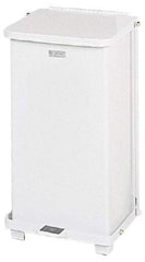 Rubbermaid - 12 Gal Square Unlabeled Trash Can - 23" High x 12" Long x 12" Wide, White, Steel - Exact Industrial Supply