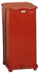 Rubbermaid - 24 Gal Square Unlabeled Trash Can - 30" High x 15" Long x 15" Wide, Red, Steel - Exact Industrial Supply