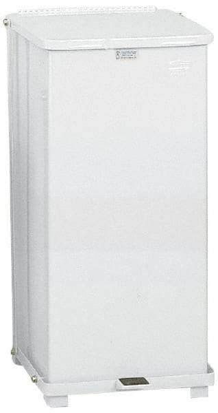 Rubbermaid - 24 Gal Square Unlabeled Trash Can - 30" High x 15" Long x 15" Wide, White, Steel - Exact Industrial Supply