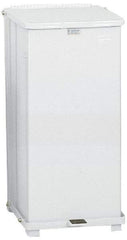 Rubbermaid - 24 Gal Square Unlabeled Trash Can - 30" High x 15" Long x 15" Wide, White, Steel - Exact Industrial Supply