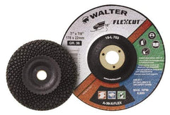 WALTER Surface Technologies - 7" Diam x 7/8" Hole, 24 Grit Surface Grinding Wheel - Aluminum Oxide, Very Coarse Grade, 8,600 Max RPM - Exact Industrial Supply