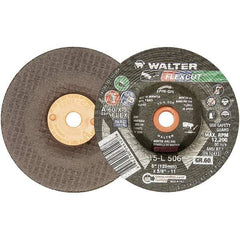 WALTER Surface Technologies - 5" Diam x 5/8" Hole, 60 Grit Surface Grinding Wheel - Aluminum Oxide, Medium Grade, 12,200 Max RPM - Exact Industrial Supply