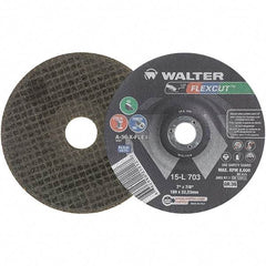 WALTER Surface Technologies - 7" Diam x 7/8" Hole, 36 Grit Surface Grinding Wheel - Aluminum Oxide, Very Coarse Grade, 8,600 Max RPM - Exact Industrial Supply