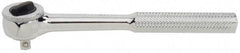 Stanley - 1/4" Drive Round Head Ratchet - Chrome Finish, 7" OAL - Exact Industrial Supply