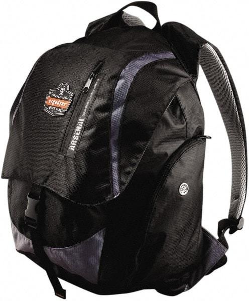 Ergodyne - 4 Pocket, 3600 Cubic Inch, Polyester Back Pack - 15 Inch Wide x 12 Inch Deep x 20 Inch High, Black, Model No. 5143 - Exact Industrial Supply