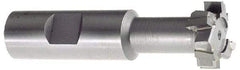 Interstate - 21/32" Cut Diam, 17/64" Cut Width, 21/64" Neck Diam, 1/2" Shank Diam, 2-11/16" OAL, M42 Cobalt T-Slot Cutter - Uncoated, 5/16" Bolt, Straight Teeth, 8 Teeth - Exact Industrial Supply